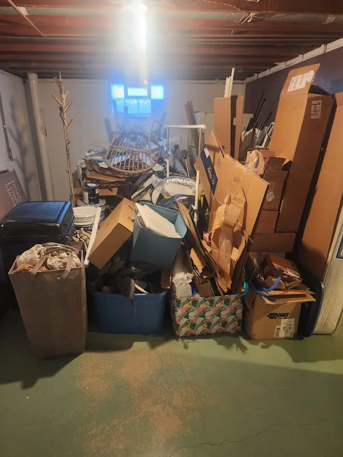 Roll-off dumpster container at job site for 4 Yard Dumpster Rental in Pataskala